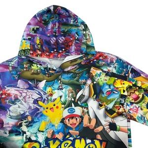 Pokemon All Over Print Hoodie Ash Pikachu Charizard Youth Size Large